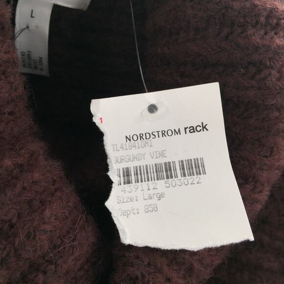 Leith Pullover Turtle Neck Vine Sweater Dolman Sleeve Burgundy Size Large NWT - Picture 5 of 6